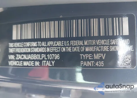 2020 Jeep Renegade Latitude Fwd z USA, uszkodzony, nr VIN ZACNJABB0LPL10796